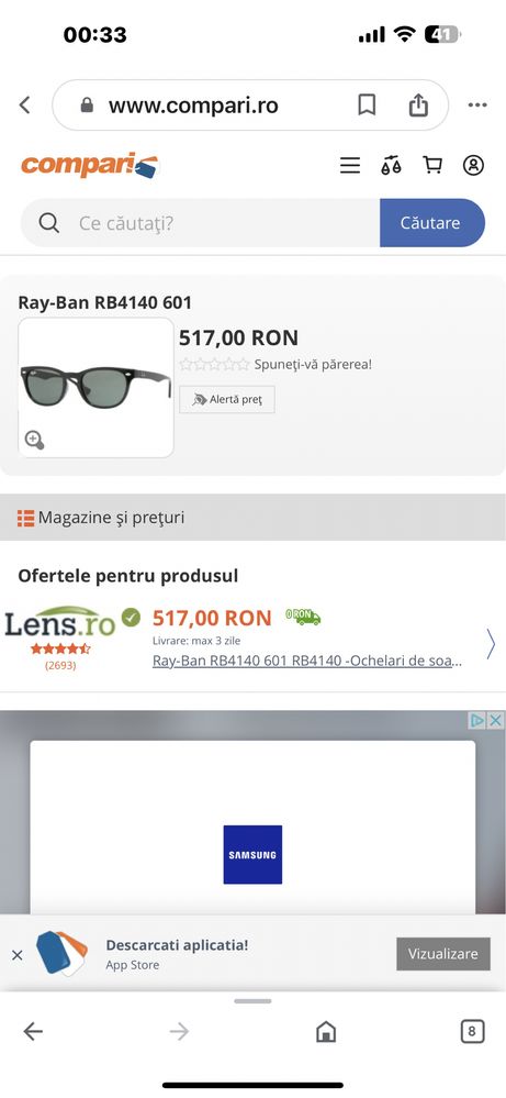 Ochelari Ray Ban originali 100%