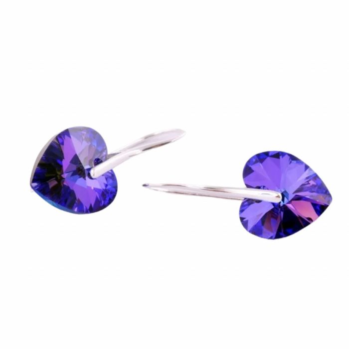 Обеци с кристал Сърце