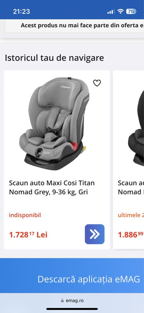 Vand scaun auto Maxi Cosi Titan Nomad