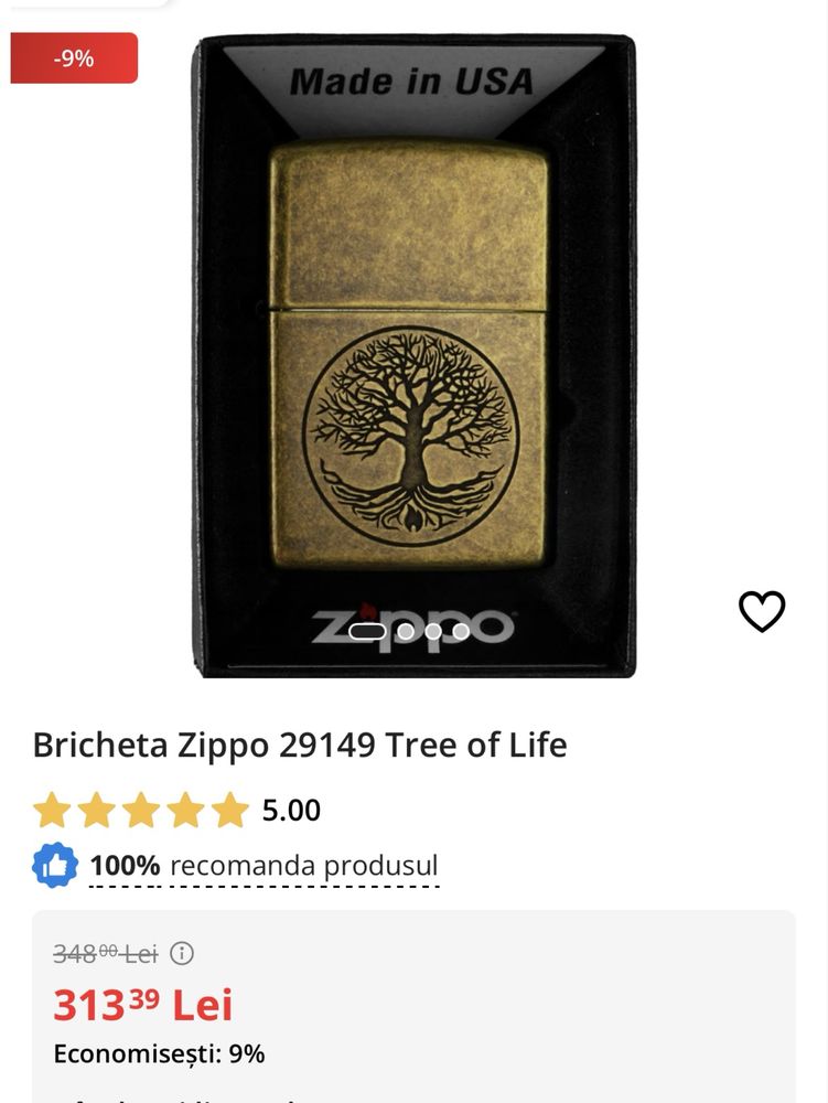 Bricheta zippo utilizata