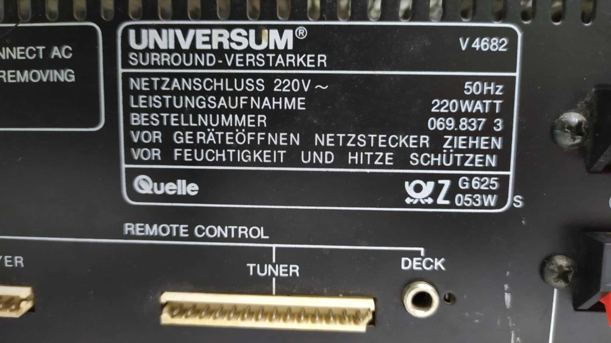 НЕМСКИ Стерео Усилвател UNIVERSUM 220W ОТЛИЧНО РАБОТЕЩ от чужбина