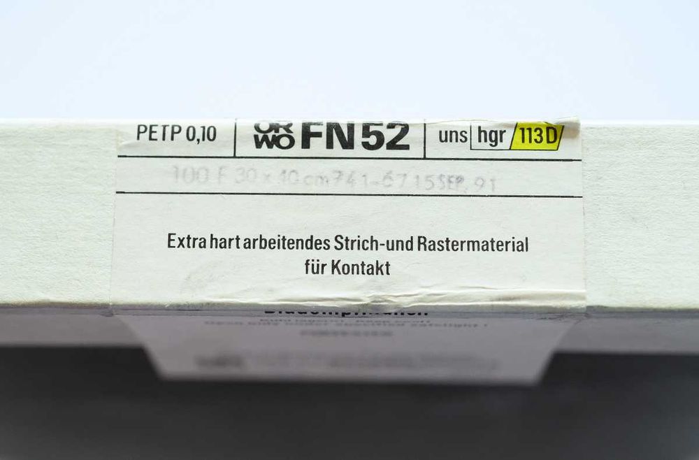 Черно бял филм ORWO Fototechnischer film FN52 30х40