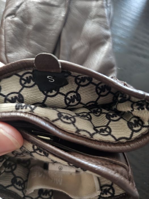 Кожени ръкавици Michael Kors кафеви