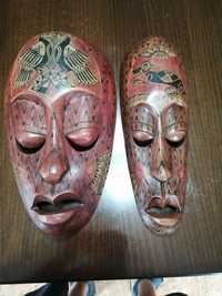 Mască africană, sculptată, pictată