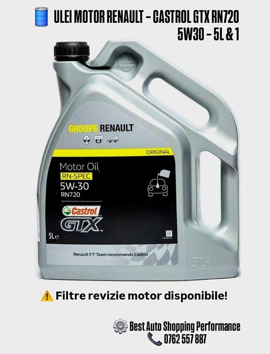 Ulei motor RENAULT – CASTROL GTX RN720  5W30 – 5L & 1L