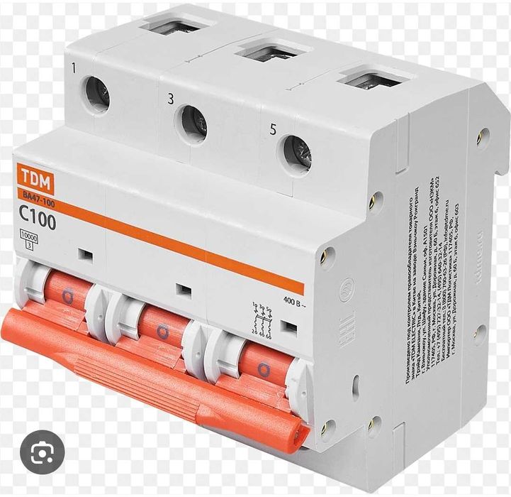 Автоматический выключатель Tdm Electric ВА47-100 3P C100 А 10 кА