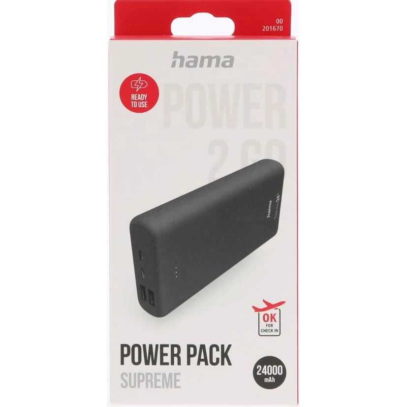 Baterie Externa 24000 mAH Power Bank HAMA 201670 1xUSB-C USB-A Noua