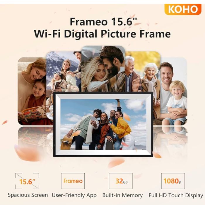 Цифровая фоторамка Frameo экран сенсор 15.6 дюйма  IPS HD  32gb Wifi