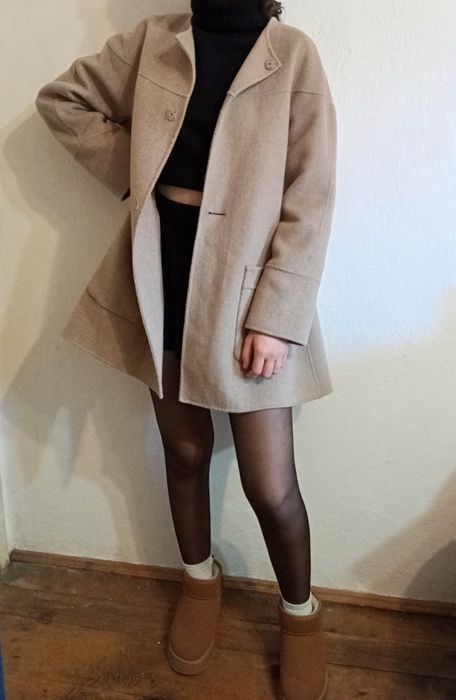 Palton zara de lână bej