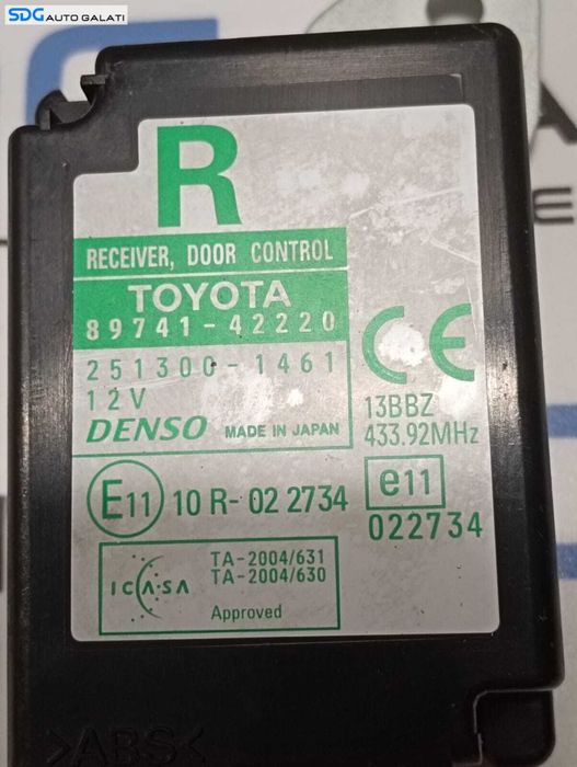 Modul Calculator Releu Confort Control Usa Portiera Toyota RAV 4 2006 - 2013 Cod 89741-42220 251300-1461 [M3740]