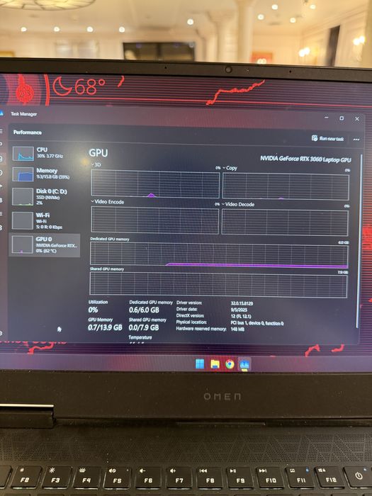 Laptop Gaming HP OMEN 15-ek1009nq NVIDIA GeForce RTX 3060 6GB
