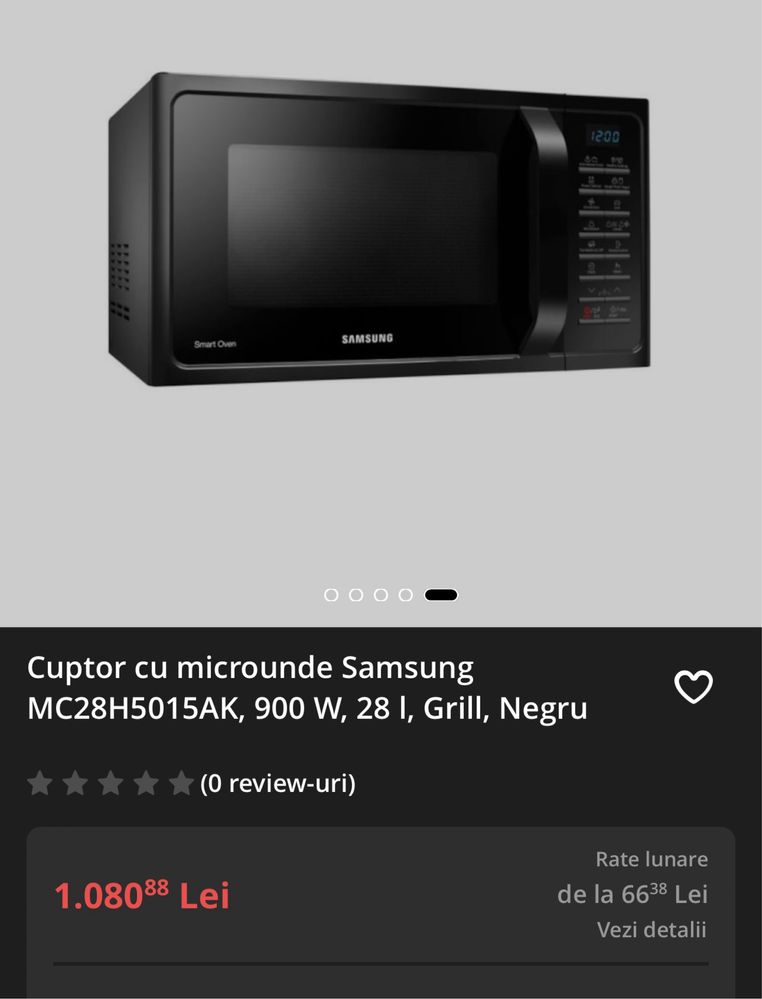 Cuptor cu microunde Samsung 900w, 28l, Grill MC28H5015AK
