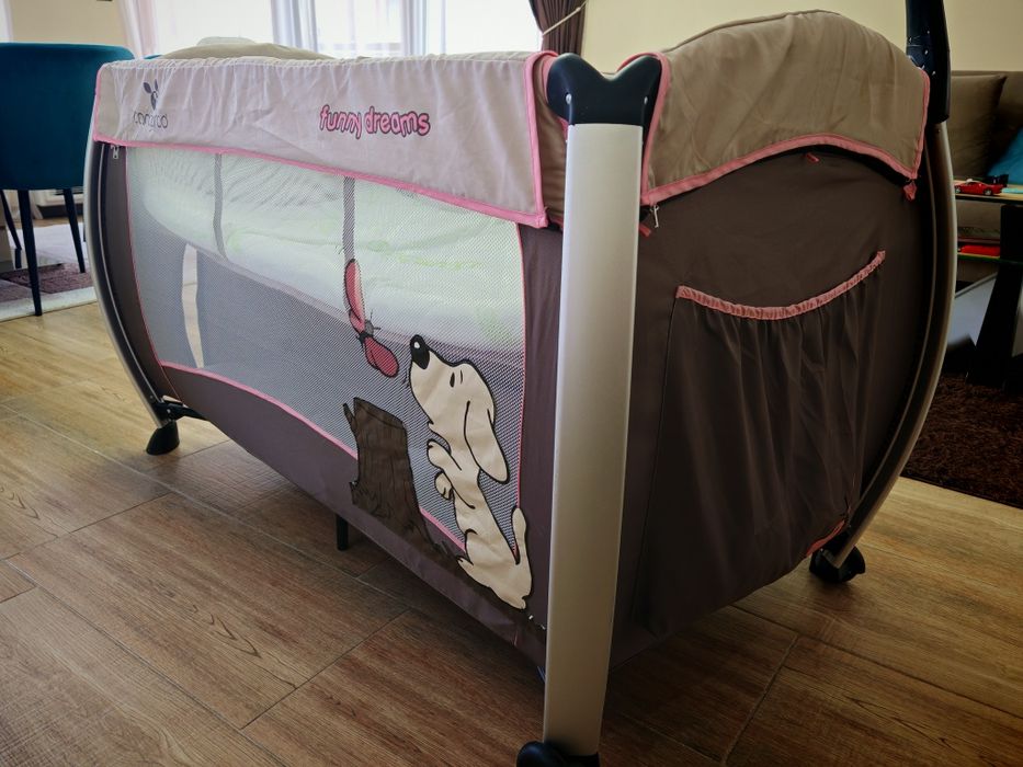 Бебешка кошара сгъваема на 2 нива + подарък