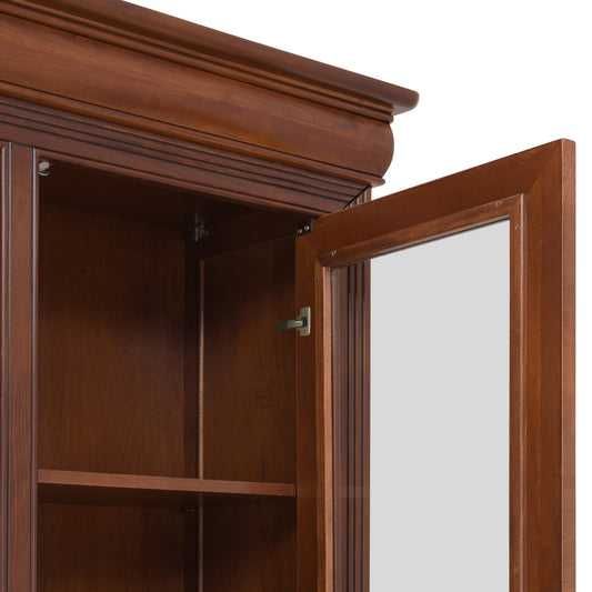 Vitrina cu un sertar +2 usi, lemn masiv fag, cul. Cires, stejar,sticlă