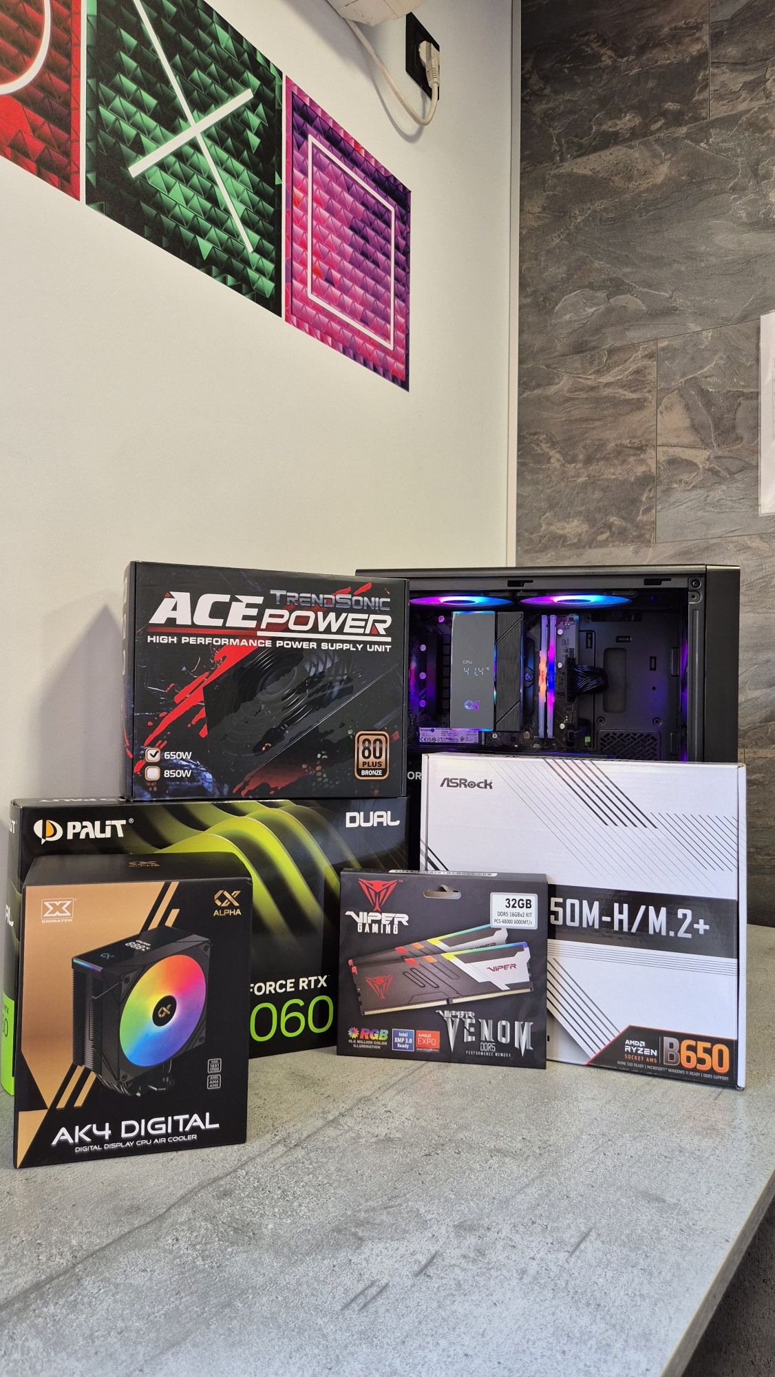Геймърски компютър НОВ! ГАРАНЦИЯ! Ryzen 5 7500F/RTX5060/32GB/1TB