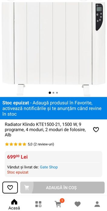Radiator Klindo 1500W super preț