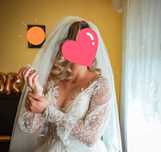 Rochie de mireasa simpla - model frunze - A-line/prințesă (preț negoci