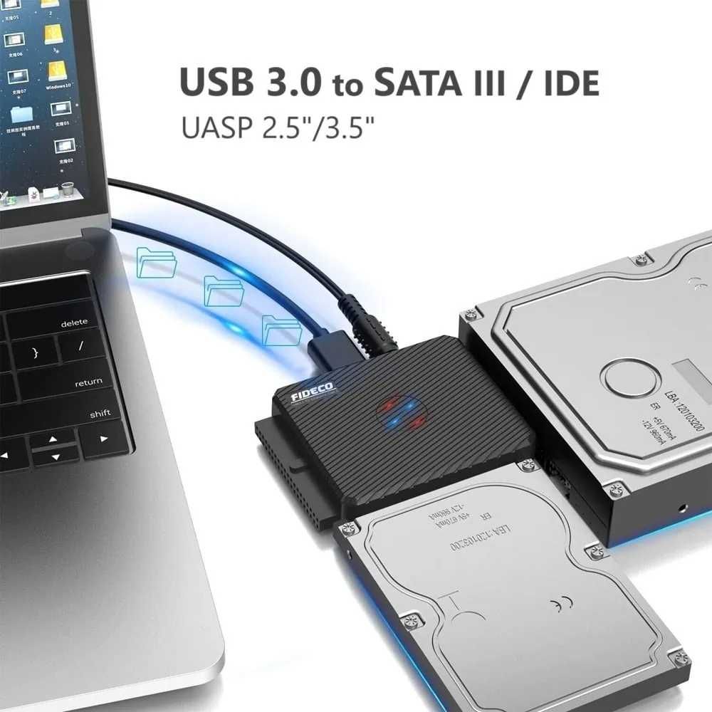 FIDECO USB 3.0 Кабел за връзка към HDD/SSD | IDE/SATA | 2.5″/3.5″