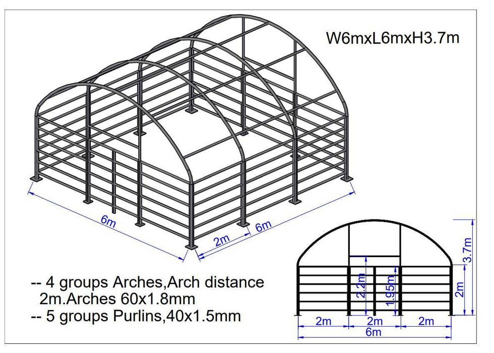 Cort pentru animale,adapost,grajd mobil 6m x 6m