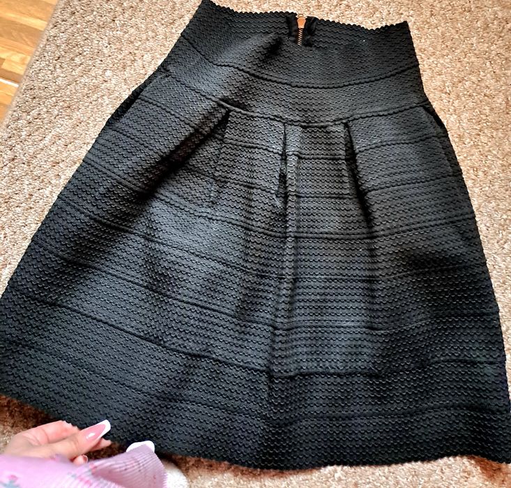 Fusta cloș dama fusta evazata neagra