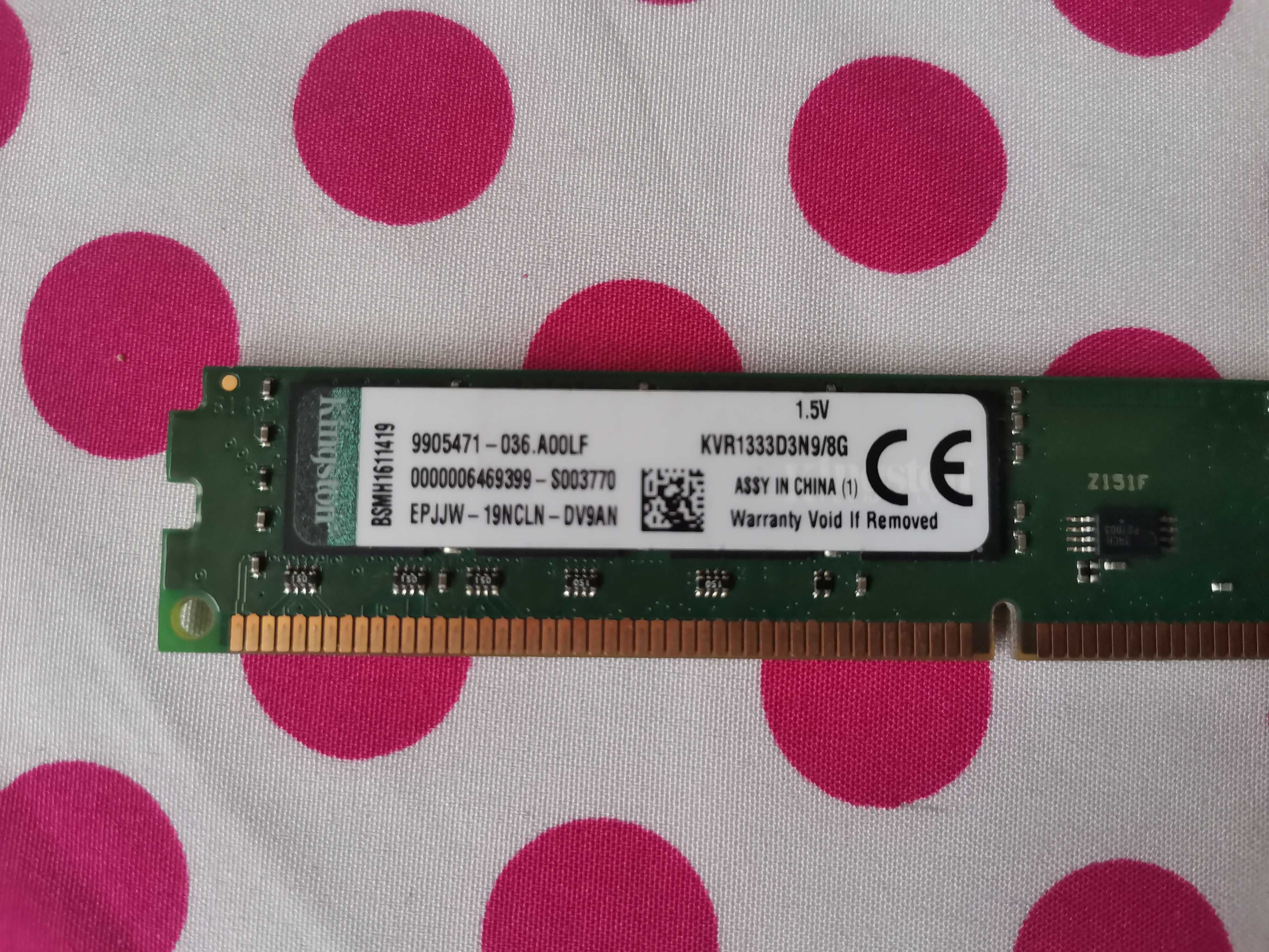 Memorie Ram Kingston 8 GB 1333Mhz DDR3 Low profile Desktop.