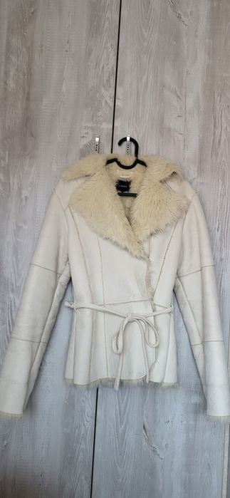 Дамско палто,еко кожа и косъм Lindex XS/S
