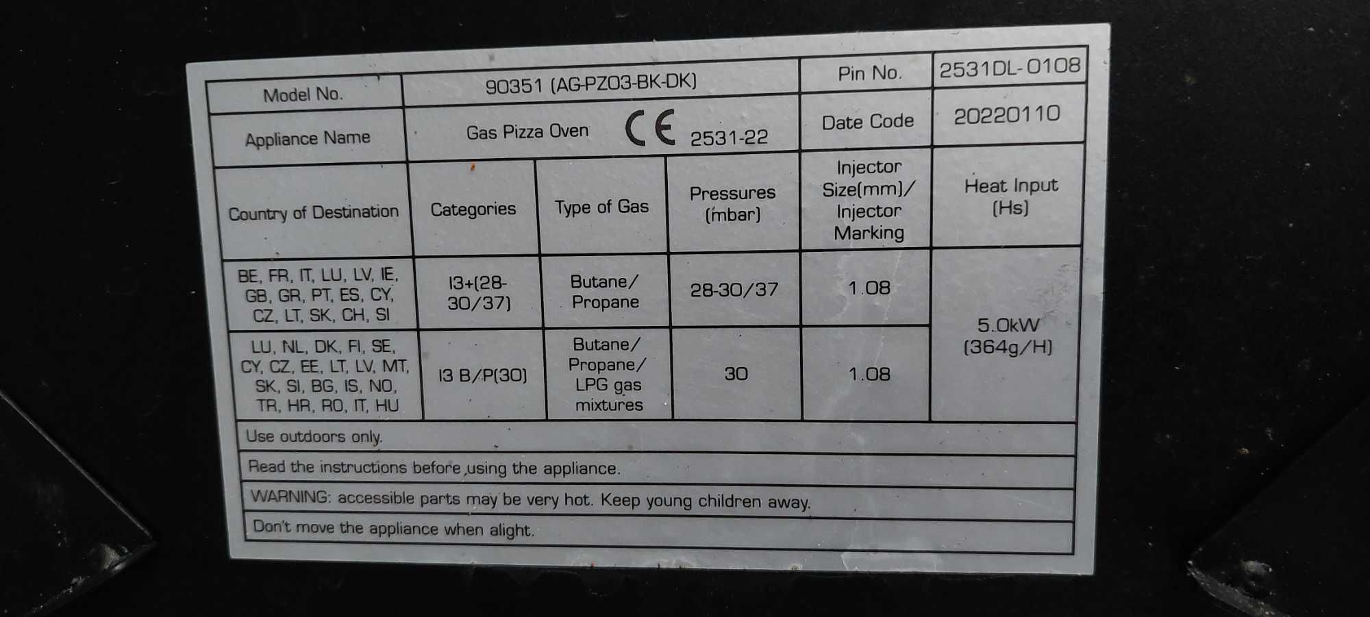 Газова фурна за пици