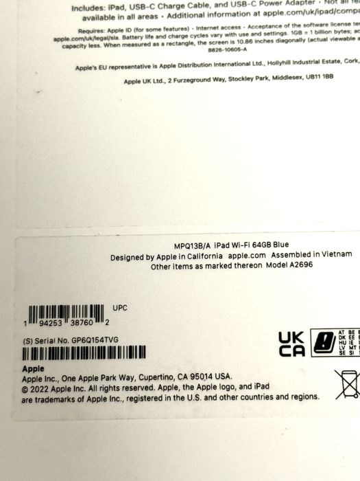 Vand iPad 10th  64Gb