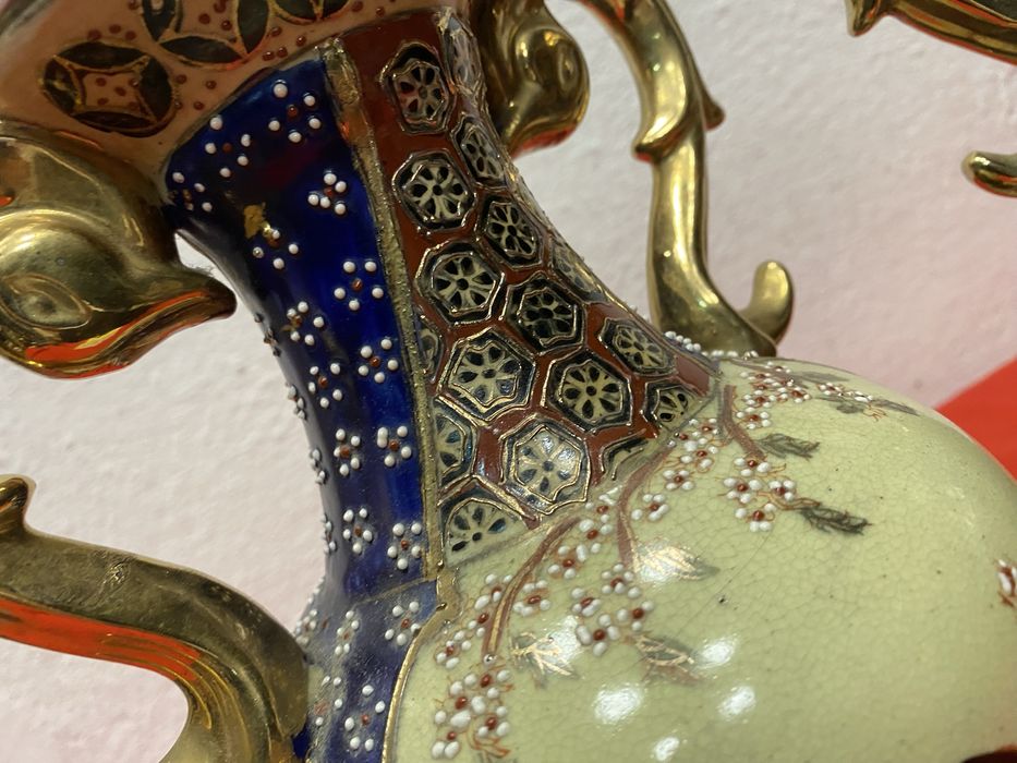 Винтидж колекционерски японски вази Сатсума ръчна украса 1960те