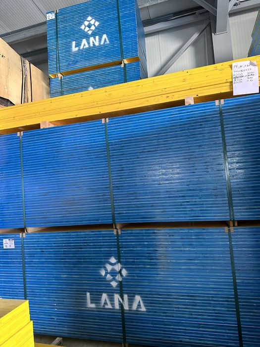 LANA IRU PU, cant albastru, cofraje tip doka, tego, placa galbena