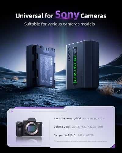 Нов NP-FZ100 USB-C батерия 2600mAh за Sony A7 III A7 IV A6600 FX3 FX30