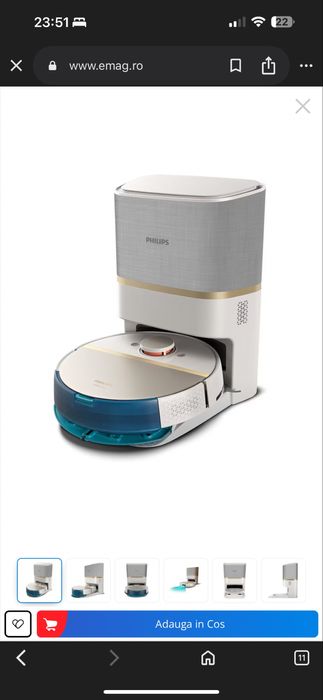 Robot de aspirare Philips Seria 7000 Aqua XU7100/01, aspirator si mop