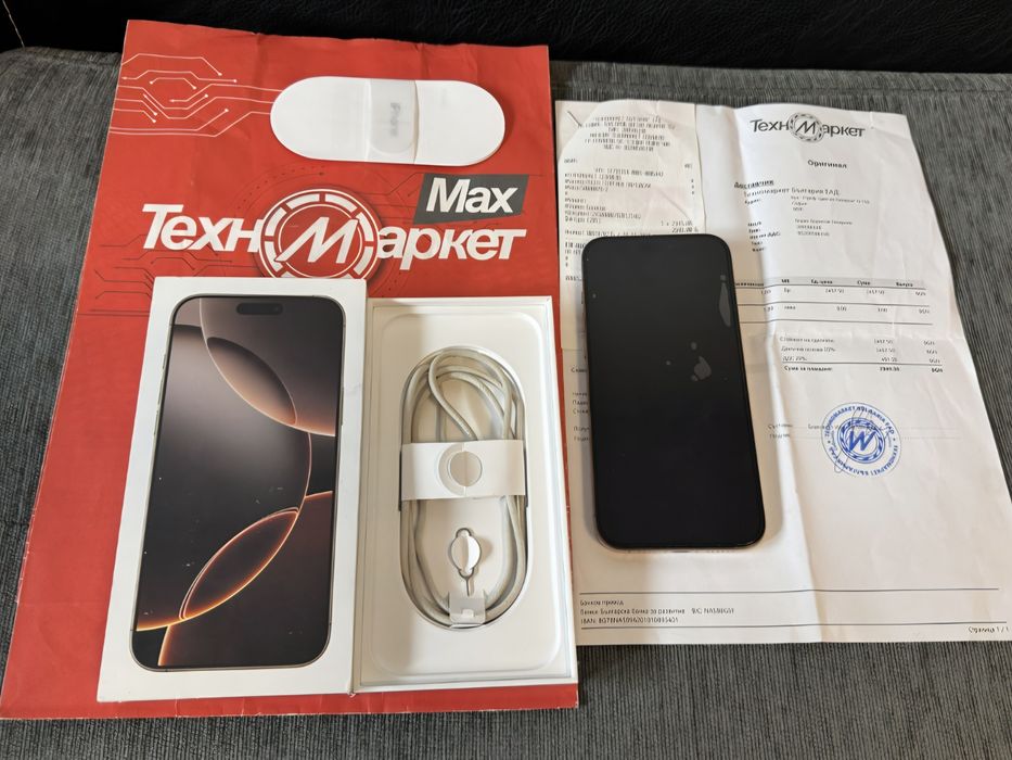 КАТО НОВ 256GB iPhone 16 Pro Max Техномаркет Гаранция 2026 Desert
