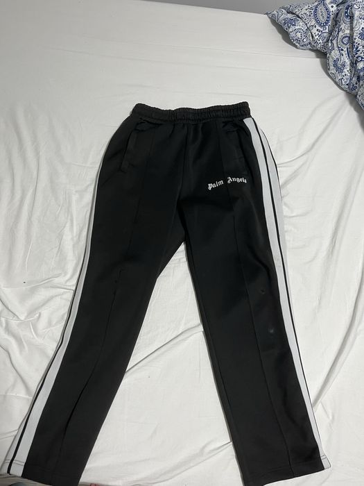 PALM ANGELS!! Pantaloni de trening/ sweatpants negrii cu alb