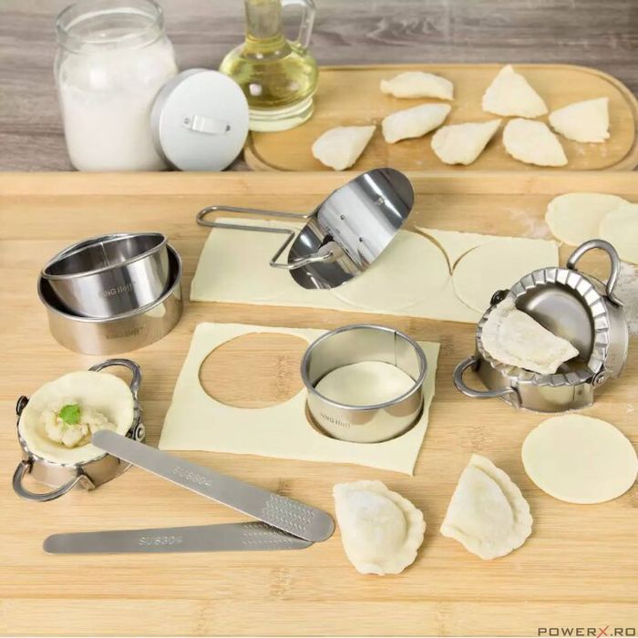 Set de 8 ustensile din inox pentru preparare galuste, ravioli,