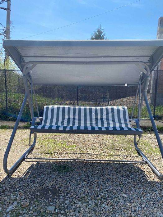 Balansoar gri 3 locuri, 200kg, 205x130x165cm, confort