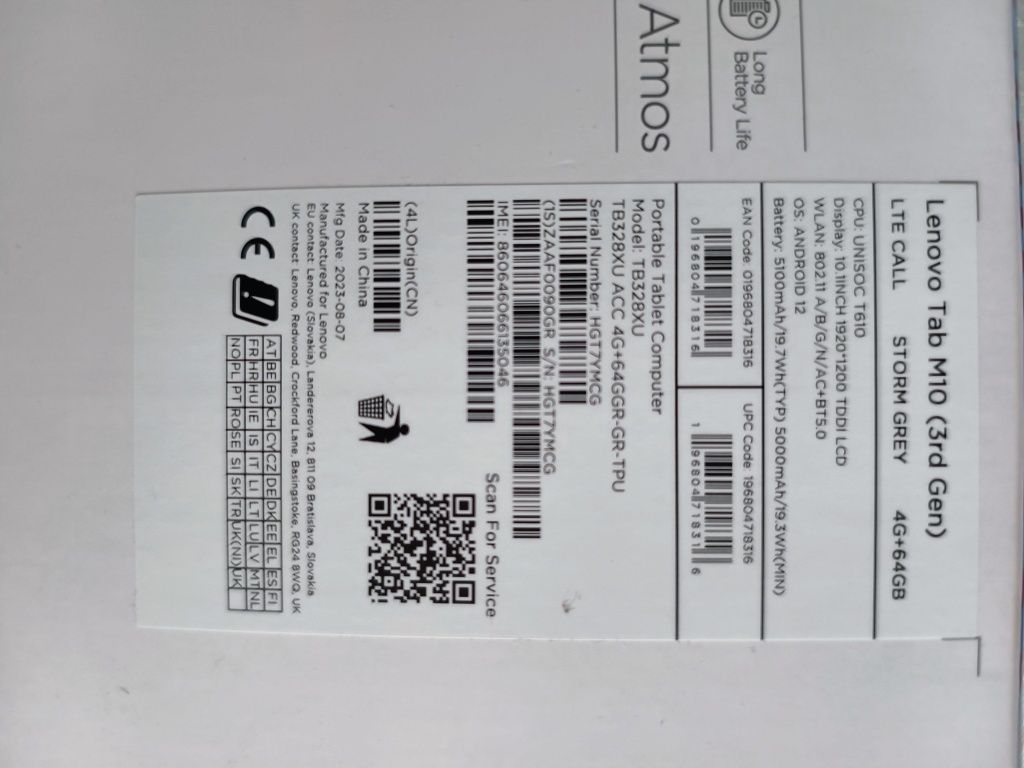 Tableta Lenovo tap 1M10