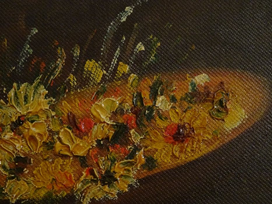 Tablou, Octav Grigorescu - Cos cu flori