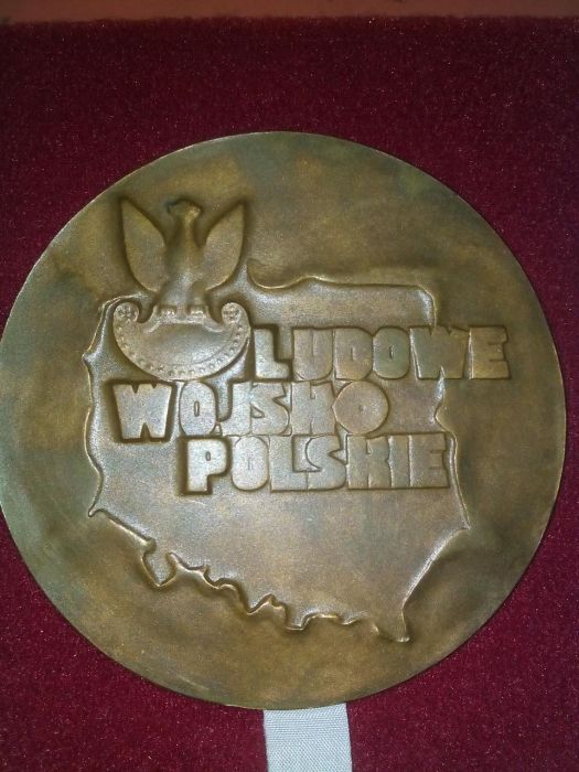 Placheta medalie poloneza bronz Ludowe Wojsho Polskie in relief