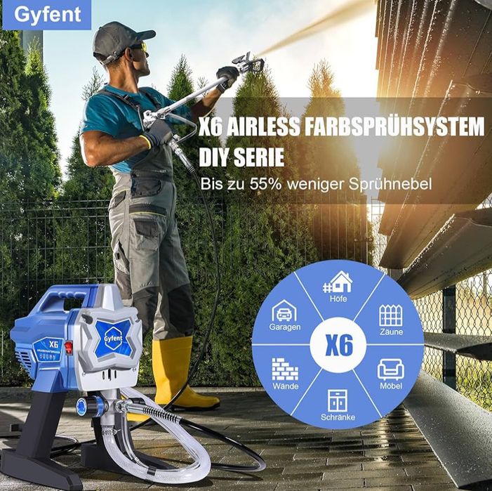 Машина за безвъздушно боядисване модел G X 6 ! Мощност 700 W 1,2 л / м