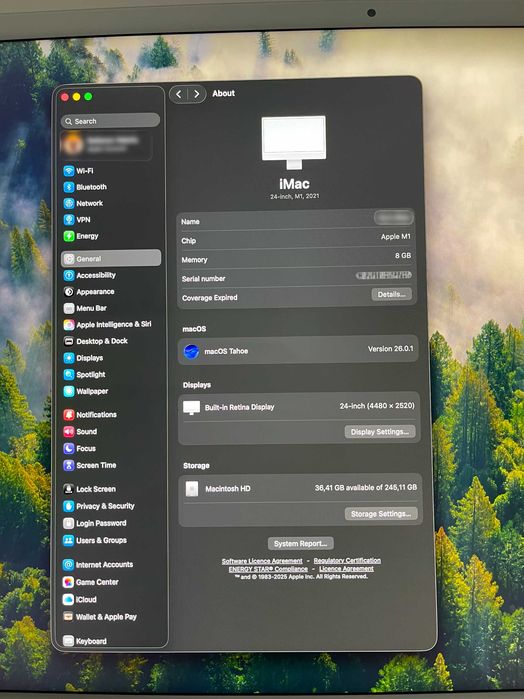 Apple iMac 24” M1 Retina 2021 – 8GB RAM, 256GB SSD, tastatura + mouse