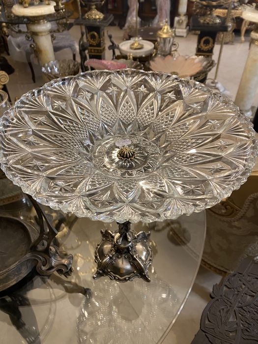 Fructiera cristal/bronz argintat