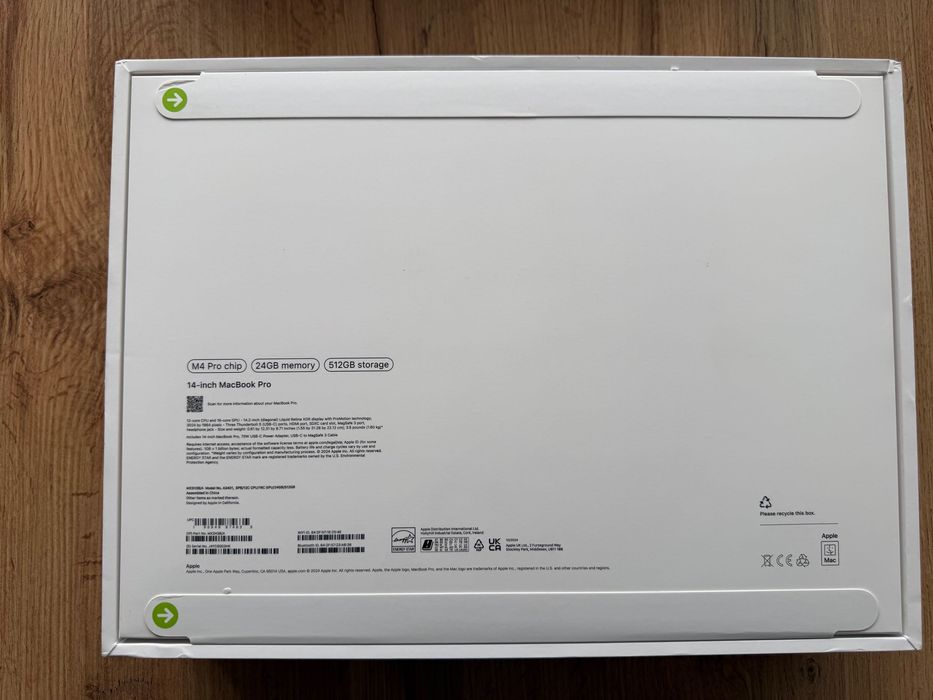 ЧИСТО НОВ MacBook Pro 14" M4 PRO Chip 12-CPU/16-GPU/24RAM/512SSD