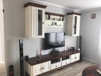 Set mobila living Romantica 250, lemn masiv, alb+nuc