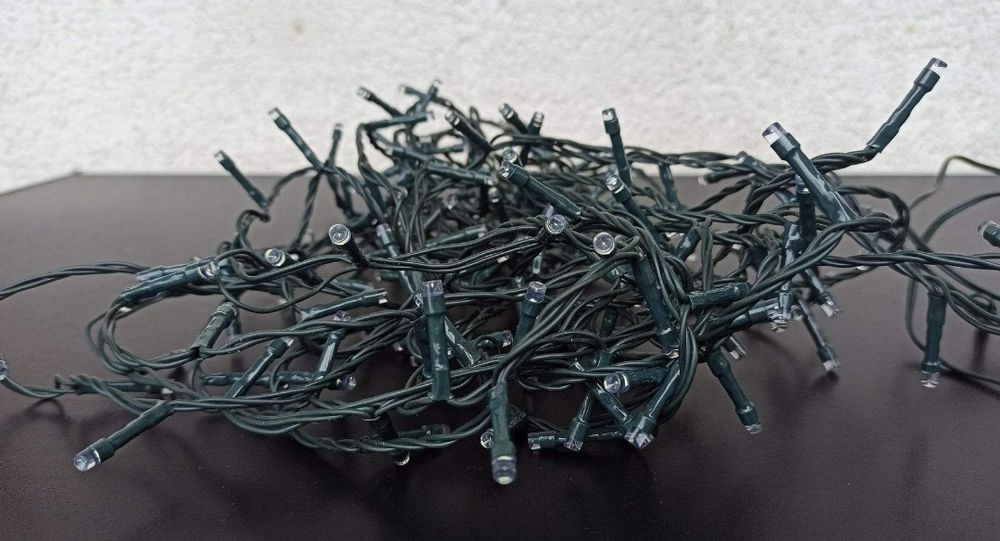 Instalatie alb static pt ornat terasa gradina casa 200 led alb static