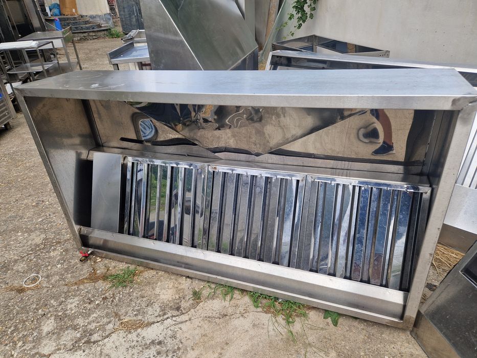 Hota inox gros cu filtre inox, de perete sau centrala