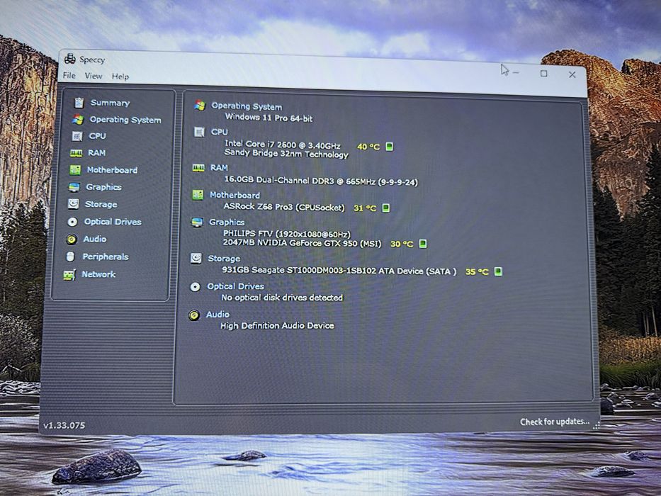 Pc intel i7 2600, 16gb ram, Nvidia GTX 950 2gb, hdd 1tb