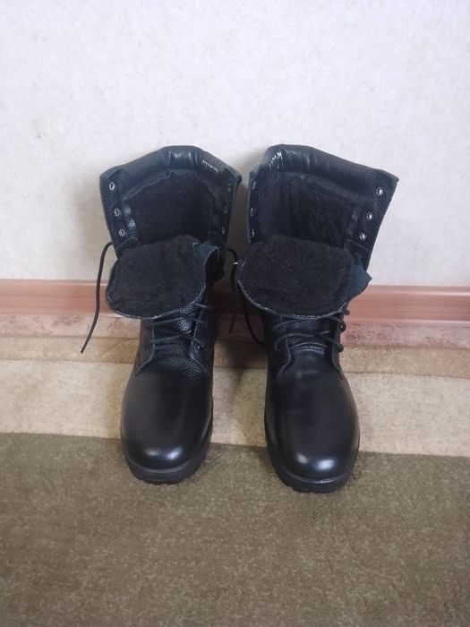 берцы зимние кожанные