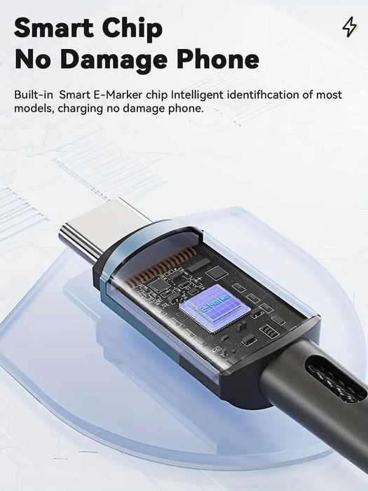 Кабел за бързо зареждане PD3.1 Мощност 240W/USB Type-C до USB-C 8K60Hz