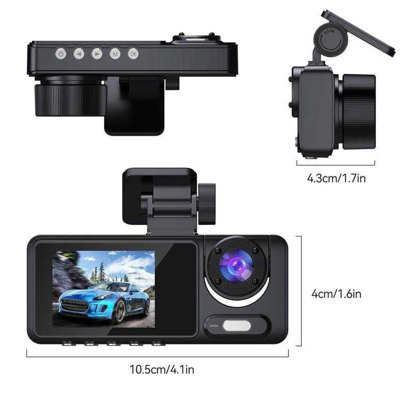 Camera Auto Tripla TSS-Y15, Ecran IPS de 2", Full HD